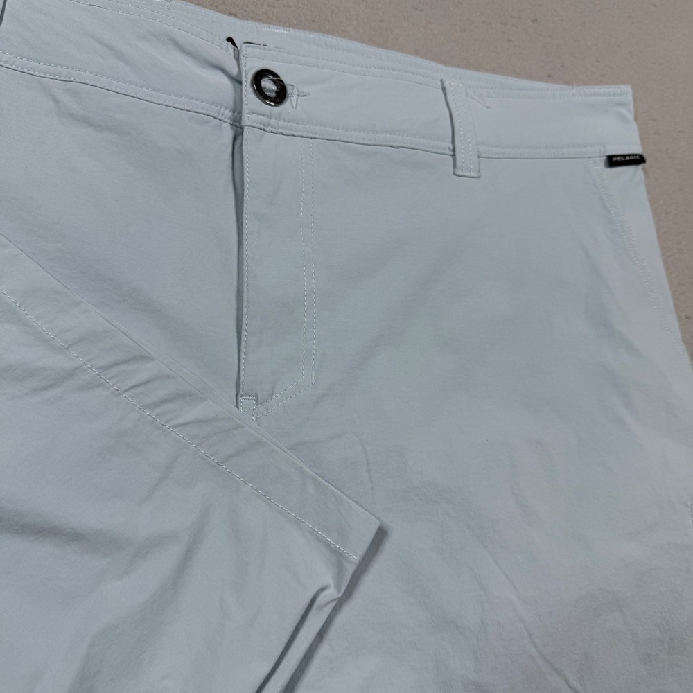 Pelagic Mens High Performance Fishing Shorts Blue Grey Stretch Size 40